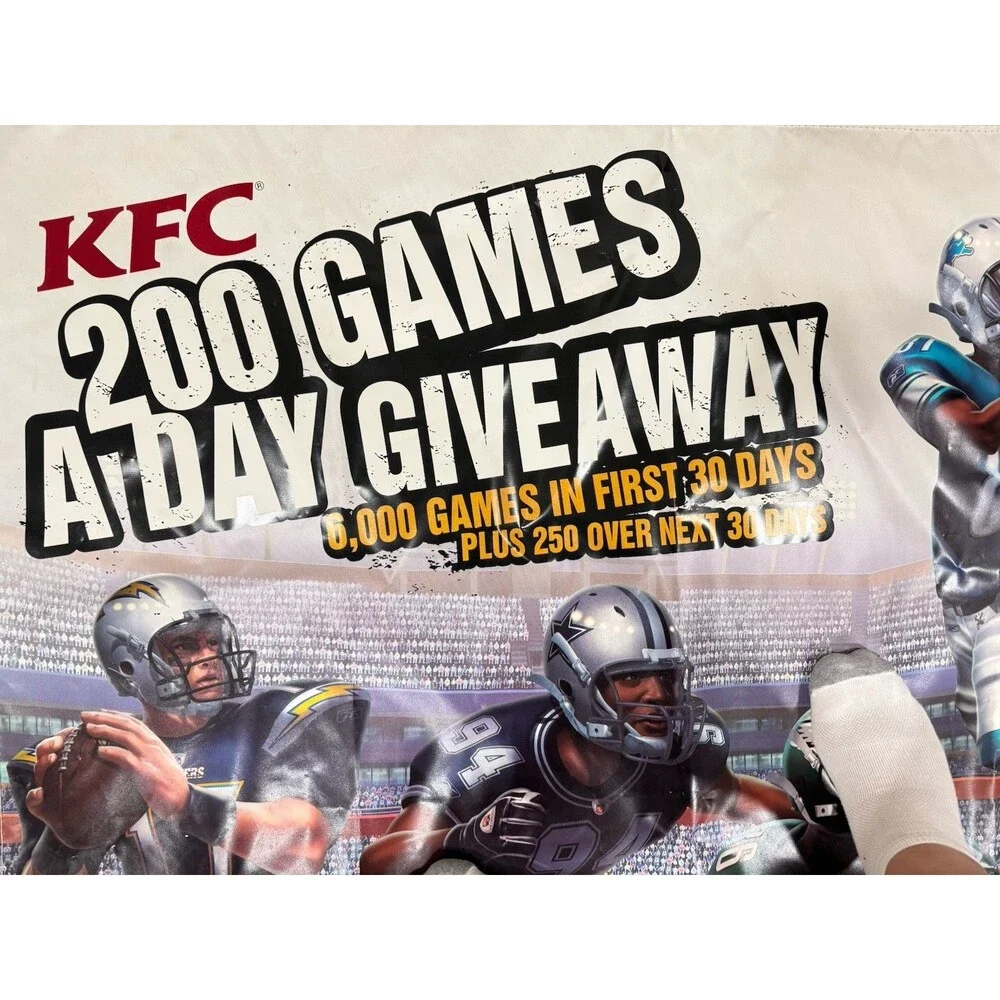 RARE KFC EA Sports Madden NFL 10 Promo Vinyl Banner 53x53 Giant Store Display